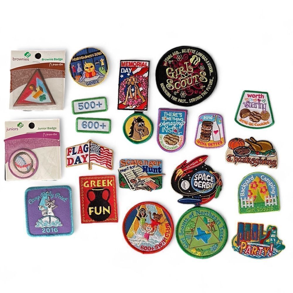 Girl Scout Brownie Lot Various Activity Cookie Juliette Low Dated Patches